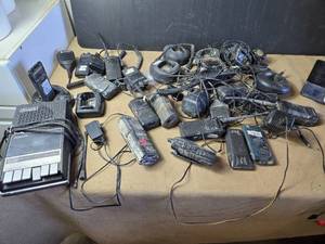 lot 112 image: Cassette Player, Large Collection of Used Untested 2 Way Radios