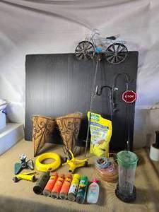 lot 130 image: Huge Lot of Garden and Outdoor Supplies and Decor