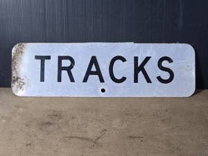 lot 158 image: Railroad Tracks Sign