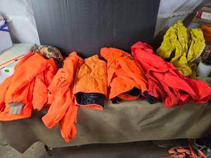 lot 202 image: XXL and XL Orange Coats and Other