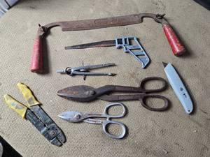 lot 253 image: Draw Knife, Tin Snips and Other Tools