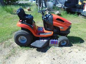 Scott riding lawn mower. 17 hp Briggs engine. 42 deck. Shift trans. Good overall condition. Has new blades & hub bearings. Tested & works. As shown.