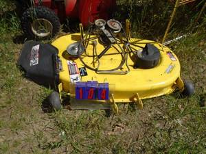 John Deere 42 deck from X300. Will fit others. Good condition. As shown.