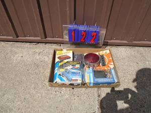 Flat of vintage automotive parts. As shown.