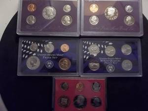 2-1988 Proof Sets, 1982 Proof Set & 2006 US Proof Set With State Quarters