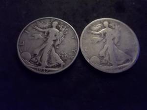 2-Walking Liberty Half Dollars 1937 D, 1920 D