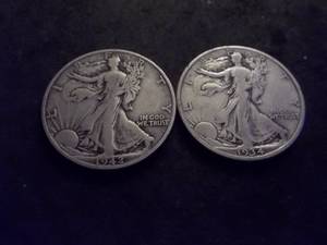 2-Walking Liberty Half Dollars 1942 S, 1934