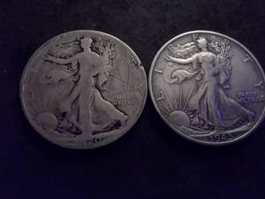 2-Walking Liberty Half Dollars 1920, 1945 S