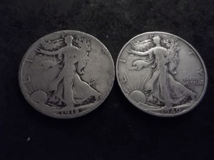 2-Walking Liberty Half Dollars 1918 S, 1940