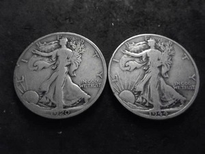 2-Walking Liberty Half Dollars 1920 S, 1944 D