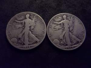 2-Walking Liberty Half Dollars 1918 , 1938