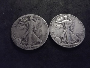 2-Walking Liberty Half Dollars 1919 S, 1946