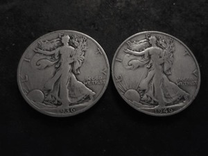 2-Walking Liberty Half Dollars 1936 D, 1946 S