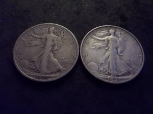 2-Walking Liberty Half Dollars 1935 S, 1940 S