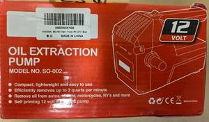 OIL EXTRACTION PUMP MODEL NO. SO-002 NEW OPEN BOX