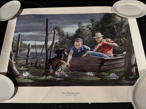 lot 133 image: Four Vintage Prints Dad Remember When, Silent Sentinel, Duty Bound, Winter Glow