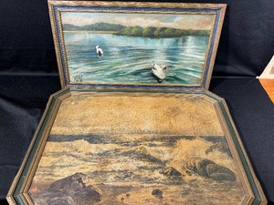 lot 129 image: Three Antique Paintings (early 1900s)