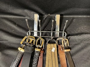 lot 120 image: Hanging Belt Rack with Belts