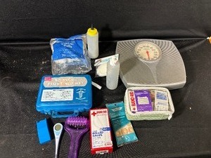 lot 167 image: First Aid Kit, Medical Supplies and Scale