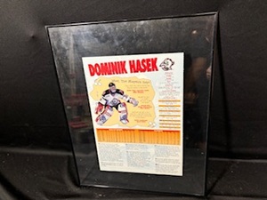lot 141 image: Dominik Hasek Framed Mega Card