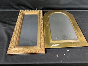 lot 142 image: Two Vintage Mirrors, One with Stand, One Hanging