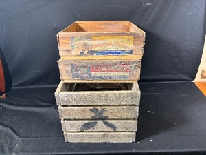lot 150 image: Antique Wooden Boxes and Crate