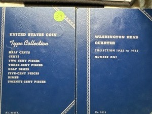 lot 39 image: Two Whitman Coin Albums Type Collector and 1932-1945 Washing Quarters