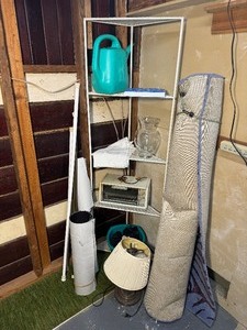 lot 187 image: Miscellaneous Treasures Corner Shelf, Rug, Seven DayFour times per Day Pill Case and much more