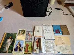 lot 206 image: Antique Books of the Bible - Gospel of Luke circa 1816, Act of the Apostles circa 1916 and More Vintage Religious Items