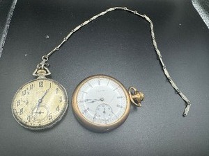 lot 218 image: Vintage Elgin Pocket Watch and Illinois Pocket Watch