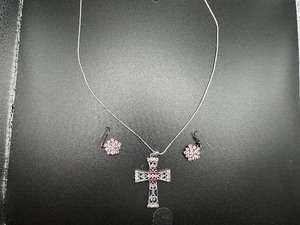 lot 236 image: Cross Pendant Necklace and Earrings