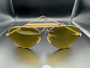 lot 48 image: Vintage Amber Aviator Sunglasses