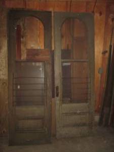 lot 20 image: (G) Pair of Vintage Wood Doors 94 ...