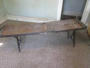 lot 73 image: (DLR) Antique Wood Embalming Table...
