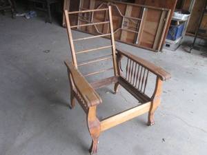 lot 105 image: (G) Vintage Wood Chair Frame with A...