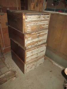 lot 111 image: (G) 4 Sets of Vintage Shallow Drawe...