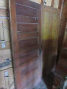 lot 114 image: (G) 2 Vintage Wood Doors - 32x80 an...