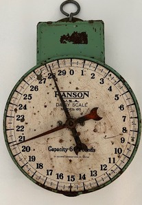lot 6 image: Vintage HANSON Dairy Scale Model 60 in Mint Green
