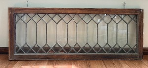 lot 13 image: Vintage Antique Leaded Glass Picket Fence Window