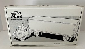 lot 24 image: FIRST GEAR Die Cast Metal Replica 1960 Model B-61 MACK Tractor & Trailer - 134 Scale - Plastic Products Co. Inc.