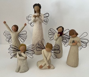 lot 27 image: WILLOW TREE Figurines with Wings - QTY 6