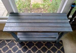 lot 51 image: Vintage Rustic Blue Wood Table