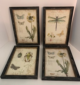 lot 63 image: BOTANICAL PRINTS, Set of 4 with Wooden Frames