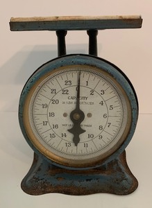lot 67 image: VINTAGE Blue Old Metal Scale 24 Lbs