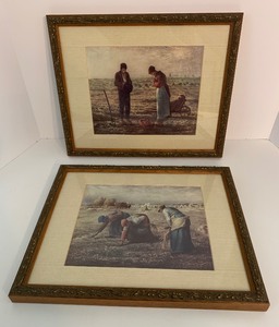 lot 76 image: Pair of Framed Art - Amish Country Scene