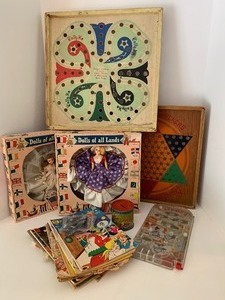 lot 59 image: VINTAGE Game Boards, Dolls, Comics, Metal Bank