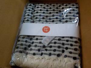 New Black Button Nubby 50 x 60 Throw
