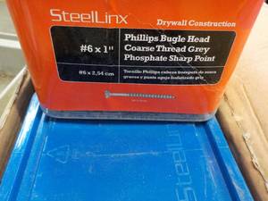 Steelinx Packaged Fasteners #6-1 6 x 5 lb. cartons Phillips Bugle Head Coarse Thread Gray Phosphate Sharp Point