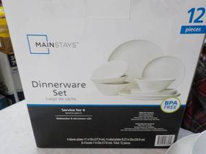Mainstays 12 pc Dinnerware Set- Juego De Vajilla
