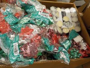 Box of Holiday Glasses and Stockings